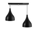 Ver imagem 2 de Lustre Pendente Gota Duplo Base Retangular Preto