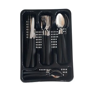 Jogo de Talheres 25 Peças Preto