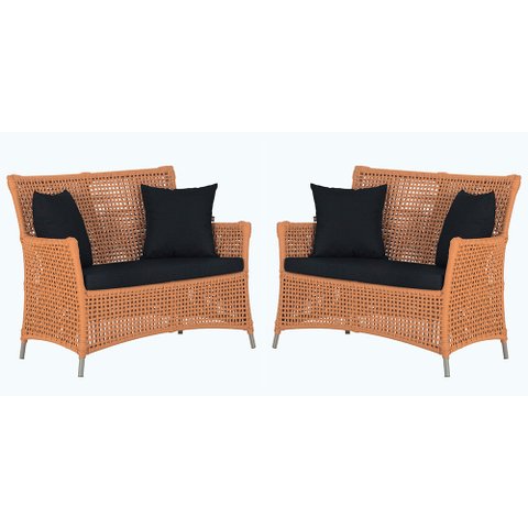 2 Sofás Área Externa Igapó Alumínio Pintura Fendi Corda Náutica Estofado Impermeável 12