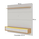 Ver imagem 3 de Painel para Tv até 65 Polegadas Tahiti 3 Portas com Led Off White Matte/ Freijó - Colibri