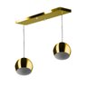 Lustre Pendente Bola Duplo Base Retangular Dourado - 1