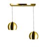 Lustre Pendente Bola Duplo Base Retangular Dourado - 2