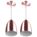 Ver imagem 1 de Kit 2 Lustre Pendente Luminária Cone de Alumínio Gold Rose