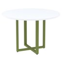 Ver imagem 1 de Mesa de Reunião Redonda P25 Pandin 110 Cm (largura) Tampo Mdp Branco Pé Aço Tubular Verde Mirô
