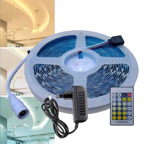 Fita de Led 5025 Dimerizável com Luz Fria, Quente e Neutra de 5m de 12v com Controlador de Efeitos e