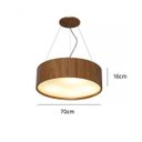 Ver imagem 2 de Lustre Pendente Redondo 70cm x 16cm em Madeira Imbuia