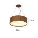 Ver imagem 2 de Lustre Pendente Redondo 80cm x 16cm em Madeira Imbuia