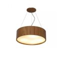 Ver imagem 1 de Lustre Pendente Redondo 80cm x 16cm em Madeira Imbuia