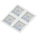 Ver imagem 1 de Spot Quadruplo Embutir Quadrado Recuado Branco para Par20 E27