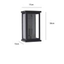 Ver imagem 2 de Arandela Externa Retangular 30cm Malaga Vidro Transparente Preta