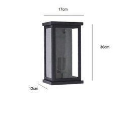 Arandela Externa Retangular 30cm Malaga Vidro Transparente Preta - 2
