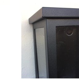 Arandela Externa Retangular 30cm Malaga Vidro Transparente Preta - 4