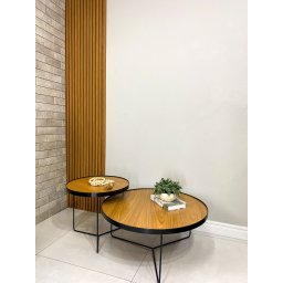 Conjunto Mesa de Centro Estilo Industrial 50/80cm - 2