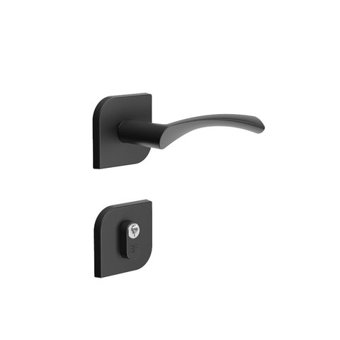 Fechadura 3f Linha Design Roseta Design Zamac Externa - Preto Fosco