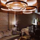Ver imagem 3 de Pendente Anel 80cm LED 30w 2700k em Madeira Imbuia