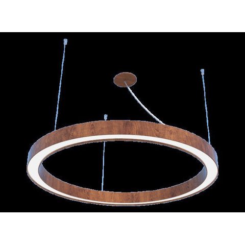 Pendente Anel 40cm LED 15w 2700k em Madeira Imbuia