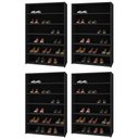 Ver imagem 1 de Kit 04 Armários Multiuso Sapateira Laís 5 Prateleiras Preto - Desk Design