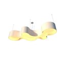 Ver imagem 1 de Lustre Pendente Semi Cilíndrico 145cm em Madeira Laca Branco