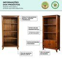 Ver imagem 4 de Kit Cristaleira e Estante Luiz Xv + Rubi Imperial 2 Portas 10 Prateleiras Madeira Maciça