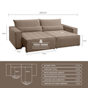 Ver imagem 4 de Sofa Cama 260cm Retratil e Reclinavel 4 Lugares Nepal
