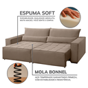 Ver imagem 5 de Sofa Cama 260cm Retratil e Reclinavel 4 Lugares Nepal