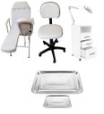 Ver imagem 1 de Kit Podologia Cadeira Mocho Exaustor com Luminária Armário 03 Gavetas Fiscomed Kit Maca Podologia
