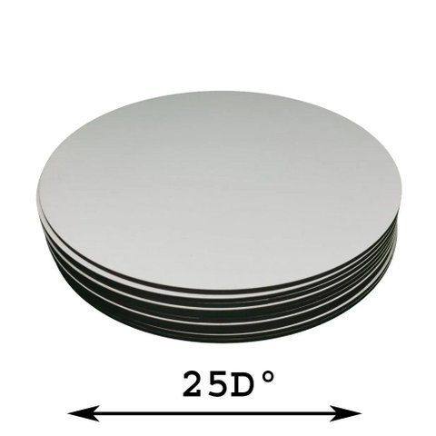 Kit com 18 Cake Board Redondo Mdf Branco 25dº Kitckb25d