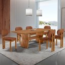 Ver imagem 1 de Sala de Jantar Mesa Portugal 180cm Tampo Laminado Barril e 6 Cadeiras Nala Moderna Mobília