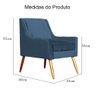 Poltrona Decorativa Sala e Recepção Ariane Suede Azul Royal - Lm Decor - 6