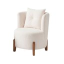 Ver imagem 6 de Kit Decorativo Sofá Curvo Orgânico + 01 Puff e Poltrona Luna Boucle Branco - Montanaris Decor