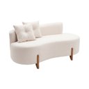 Ver imagem 5 de Kit Decorativo Sofá Curvo Orgânico + 01 Puff e Poltrona Luna Boucle Branco - Montanaris Decor