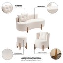 Ver mais imagens de Kit Decorativo Sofá Curvo Orgânico + 01 Puff e Poltrona Luna Boucle Branco - Montanaris Decor