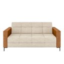 Ver imagem 5 de Sofá Living Decorativo Houston 2 Lugares 200cm Pés em Metal Linho/pu Bege/ Caramelo G33 - Gran Belo