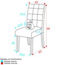 Ver imagem 4 de Conjunto com 2 Cadeiras de Jantar Multimóveis CR50040 Castor