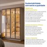 Guarda-roupa 4 Portas Reflecta com Led 100% Mdf Orion CabeCasa MadeiraOriginals - 13