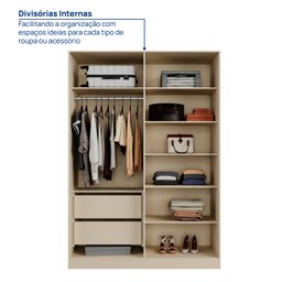 Guarda-roupa 4 Portas Reflecta com Led 100% Mdf Orion Cabecasa Madeiramadeira - 9