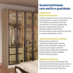 Guarda-roupa 4 Portas Reflecta com Led 100% Mdf Orion Cabecasa Madeiramadeira - 10