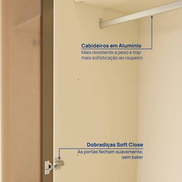 Guarda-roupa 4 Portas Reflecta com Led 100% Mdf Orion Cabecasa Madeiramadeira - 7