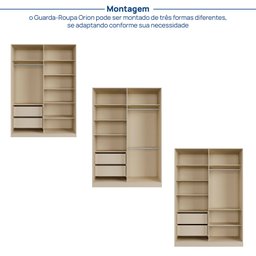 Guarda-roupa 4 Portas Reflecta com Led 100% Mdf Orion Cabecasa Madeiramadeira - 4
