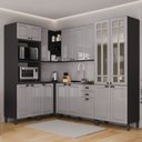 Ver imagem 1 de Cozinha Completa Firenze 16 Portas 2 Gavetas com Vidro 6171.170 Chumbo/titânio - Indékes