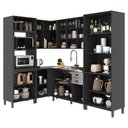 Ver imagem 3 de Cozinha Completa Firenze 16 Portas 2 Gavetas com Vidro 6171.170 Chumbo/titânio - Indékes
