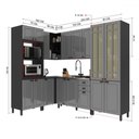 Ver imagem 4 de Cozinha Completa Firenze 16 Portas 2 Gavetas com Vidro 6171.170 Chumbo/titânio - Indékes