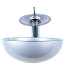 Ver imagem 2 de Cuba de Apoio 30cm Prata + Torneira Cascata + Válvula para Banheiro