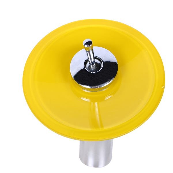 Cuba de Apoio 30cm Amarela + Torneira Cascata + Válvula para Banheiro - 3