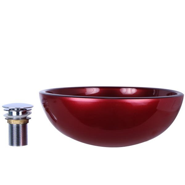 Cuba de Apoio 30cm Vinho + Torneira Link + Válvula para Banheiro - 2