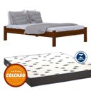 Ver imagem 1 de Cama Turca Casal Madeira Maciça Cor Castanho + Colchão
