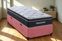 Ver imagem 3 de Cama Box Baú Solteiro Suede Rose + Colchão Ortobom Elegant Superpock