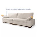 Ver imagem 3 de Sofá Living Siberian 2,30m Bouclê Off White Braço Reclinável - King House