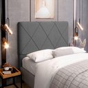Ver imagem 4 de Cabeceira Cama Box Casal Queen Size Mel 160cm com Frame Linho Cinza - Desk Design