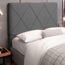 Ver imagem 3 de Cabeceira Cama Box Casal Queen Size Mel 160cm com Frame Linho Cinza - Desk Design